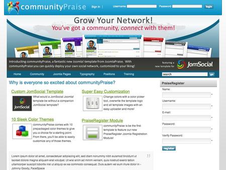 Joomla Template - CommunityPraise - a JomSocial Template